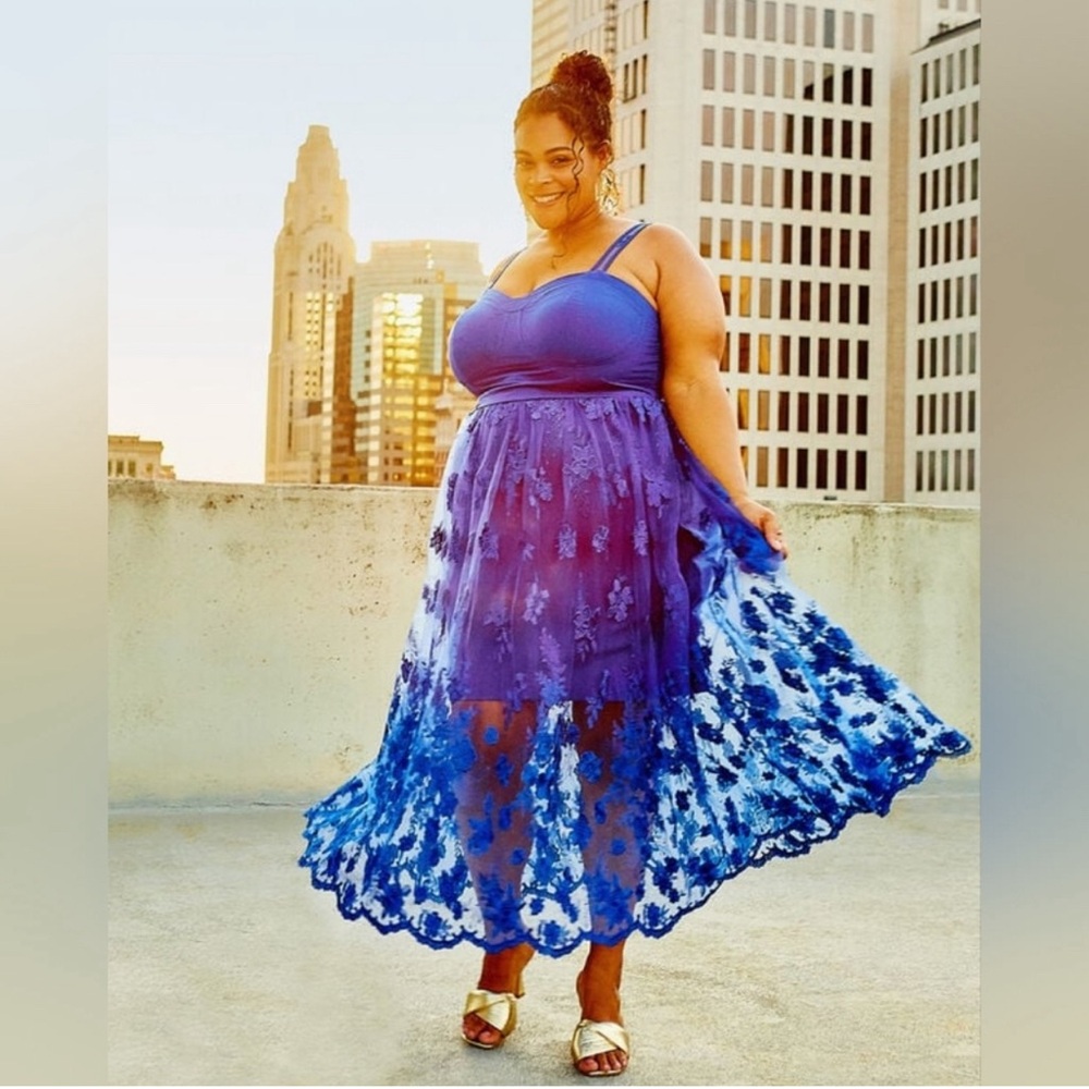 Ashley Stewart Royal Blue lace dress
